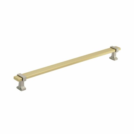 AMEROCK Overton 11-5/16 in 288 mm Center-to-Center Brushed Gold/Satin Nickel Cabinet Pull BP36685BGLG10